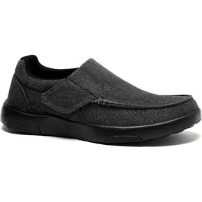 OrthoComfoot Men's Orthopedic Slip-On Loafers Walking Shoes: Comfortable Arch Support Plantar Fasciitis Hook and Loop Shoes, Casual Orthotic Work Loafers for Foot and Heel Pain