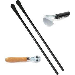 2PCS Tire Bar, 33220 Mt and Demount Spoon, 30 in, 3/4 in,Includes Tire Patch Roller, Scraping Cutter, Tire Spoon Suitable for Changing Tires on A Wide Range of Vehicles.