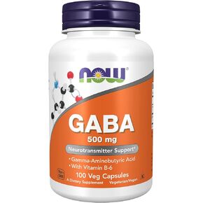 الآن GABA 500mg ، 100 كبسولات الخضار