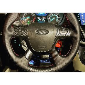RUIHE 3PCS Carbon Fiber Color Steering Wheel Cover Trim Fit for Ford Focus Escape C-max cmax