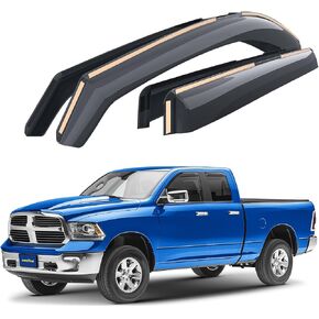 Goodyear Shatterproof في القناة المنحرفات للنوافذ للشاحنات دودج رام 1500 2009-2018 رباعية الكابينة ، حراس المطر ، أقنعة النوافذ للسيارات ، انحراف تنفيس ، ملحقات الشاحنات ، 4 pcs- gy003421lpf
