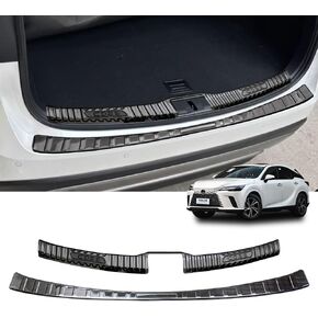 for Lexus RX Accessories Accessory,for Lexus RX350 RX350h RX Hybrid 500h F Sport Accessories 2025 2024 2023,Trunk Door Guard Cover Trim,Rear Bumper Protector,Black,Stainless Steel,2Pcs