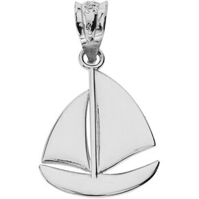Claddagh Gold Fine Sterling Silver Nautical Sailboat Charm Pendant