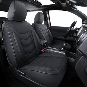 Luckyman Club Tacoma Custom Seat Covers M9 مجموعة كاملة ، FIT 2005-2023 Tacoma Double/Crew Cab SR5 TRD TRD TRD ORNOR ROAD ROAD TRIMS ، مع جلد فو (مجموعة كاملة ، حمراء أسود))