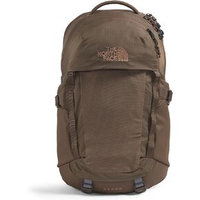North Face Recon كل يوم حقيبة ظهر محمول | حزمة نهارية مع الانتهاء من طارد الماء ، بأكمام كمبيوتر محمول ، 2 جيب زجاجة ماء ، بني سموكي/لاتيه ، مقاس واحد
