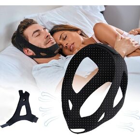 حزام الذقن للنوم ، حزام الذقن المضاد للمخمر لمستخدمي CPAP ، سدادة الشخير مع الفيلكرو القابل للتعديل ، حزام الذقن CPAP ، حل شخير بسيط وفعال