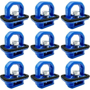 DZ97903 Truck Bed Side Wall Tie Down Anchors, Truck Bed Cargo Hooks fit for 07-23 Chevy Silverado 1500 2500 3500 4500 5500 6500, Chevy Colorado, GMC Sierra 1500 2500 3500 Canyon - 9PCS Blue