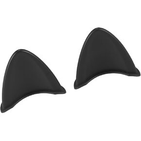 2pcs Cat Ears Style Facplesments خوذة ملحقات زخرفة الخوذة ملصقات غطاء خوذة عالمي للدراجات النارية الدراجات البخارية أسود قطع السيارة TPU البديل