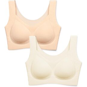 Women's Seamless Comfortable Bra, Wireless Stretch Silky T-Shirt Bras for Women, Sleep Pullover Bralette