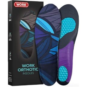 Work Boot Insoles - Medium Arch Support Inserts - Cushions for Men and Women - Shoe Inserts - Plantar Fasciitis Insoles - Anti Fatigue (Men)