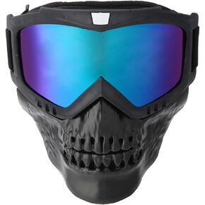 VBESTLIFE Motorcycle Goggles Mask, Unisex Skull Shape Detachable Motorcycle Goggles Mask