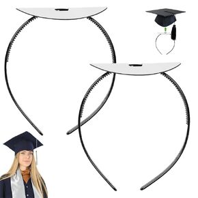 2 Pack Graduation Cap Headband, Upgrade Grad Cap Headband Insert, Secures Graduation Hat and Keeps Hairstyle Intact