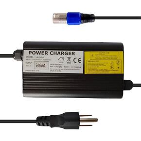 ABAKOO 54.6V 6A محول الطاقة لشاحن حزمة بطارية ليثيوم 48V 13S مع موصل XLR 3 دبوس ، قذيفة الألومنيوم