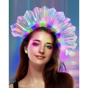 Light Up Headbands LED Flash Glowing Hair Band Laser Hair Hoop Tiara Luminous Headbands Party Costume Hair Accessories for Women and Girls
