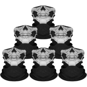 Men & Women Skeleton Jaw Mask Skull Neck Cool Neck Gaiter Mask Full Face Covering Balaclava Ghost Skull Mask