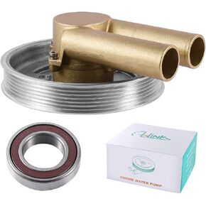 Raw Sea Water Pump 21214599 (Original Impeller,NSK Bearing) Serpentine Belt Pulley OE Replacement For Volvo Penta 4.3L 5.0L 5.7L V6 V8 GL GXI 3862482 3812693