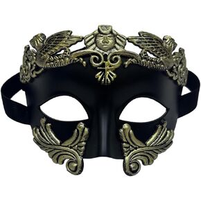 Masquerade Mask for Men, Roman Vintage Greek Warrior Venetian Half Face Masks for Ball Mardi Gras