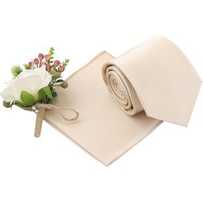 DQT Plain Satin Wedding Classic Tie و Pocket Square Square للرجال in Kuwait