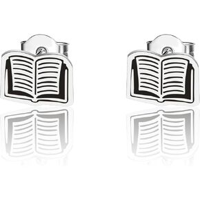 Cenwa Book Stud arocks Tiny Book أقراط Book Jewelery Bookish Gift for Book Book Lover