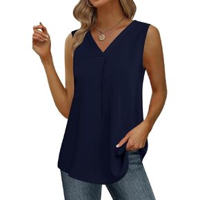 Yincro Womens Summer Dressy Chiffon Blouses V Neck Ruffle Short Sleeve Casual Tunic Tops