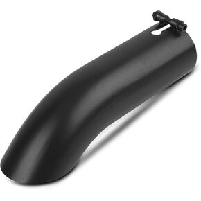 3 inch Inlet Curved Exhaust Tip, 3" Outlet 12" Overall Length Stainless Steel Turn Down Exhaust Tail Pipe, Bolt-On,Sleek Angle Cut, Polished Tailpipe, Black