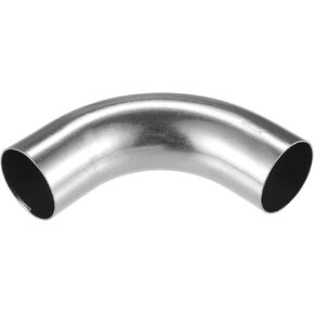 Bend Elbow Pipe Tube, 1.75" OD 4.7" Leg 90 Degree DIY Exhaust Pipe Intercooler Air Intake Tube Universal for Car Truck Automotive Durable 304 Stainless Steel Silver Tone