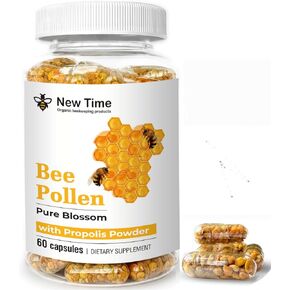 Bee Pollen – 100 Vegetarian Capsules with Propolis - Organic Multivitamin for Men, Women - Fermented Granules - Immune, Energy Support - Non GMO, Pregnancy Friendly