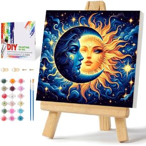 مجموعة الطلاء بالأرقام من Axquilon للبالغين المبتدئين - مجموعات الطلاء حسب الأرقام للبالغين على القماش، مجموعات الطلاء حسب الأرقام السهلة للبالغين - لوازم الرسم الزيتي للهدايا ديكور جدار المنزل 16 × 20 بوصة in Kuwait