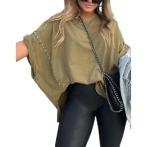 نساء كبير الحجم tshirts batwing قصيرة الأكمام مسدودة قمم غير متماثلة الصيف الصيف القمصان فضفاضة فضفاضة