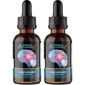 Pineal Guardian X - Decalcification الغدة الصنوبرية السريعة تنخفض لدعم الصحة المعرفي - ملحق الدماغ للحفاظ على الوظيفة المعرفية والذاكرة والتركيز في الشكل العلوي - 60 مل.