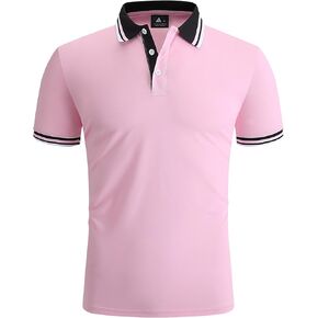 ZITY Mens Polo Shirts Casual Classic Short Sleeve Contrast Collar Polo T Shirts Moisture Wicking Golf Shirt