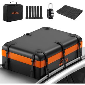 ACLONG Car Roof Bag 21 Cubic Feet 840D Waterproof Heavy Duty Rooftop Cargo Carrier Bag for All Cars with/Without Racks Includes Anti-Slip Mat Luggage Lock Storage Bag