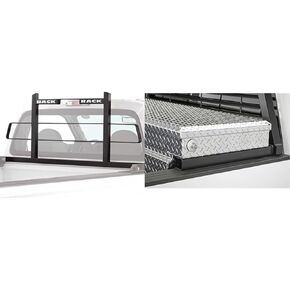 RealTruck Backrack Original Rack Frame + Hardware Kit for use w/ 31" Toolbox, Combo | No Drill, Black | 15002 + 30226TB31 | Fits 2023-2025 Chevrolet/GMC Colorado/Canyon