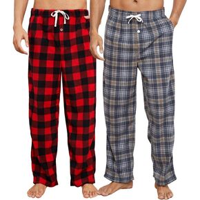 U2SKIIN 2 Pack Mens سراويل Pajama الصوف ، وترتفع صالة PJ دافئة للرجال مع جيوب ناعمة
