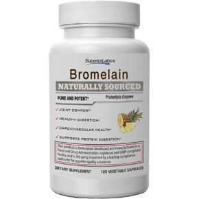 Superior Labs – Bromelain 500mg Supplement – Non GMO, Bromelain Enzyme – 2,400 GDU/Gram – Supports Healthy Digestion – 120 Vcaps