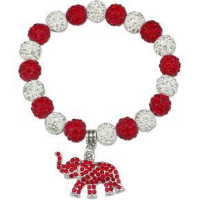 Greek Sorority Gift for Women 1913 DST Gift Rhinestone Red Elephant Bangle Bracelet Paraphernalia Jewelry Gift for Soror