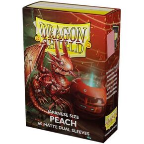 Arcane Tinmen Dragon Shield Sleeves– Matte Japanese: Dual Peach 60CT- Card Sleeves are Smooth & Tough - Compatible with Yugioh & Cardfight Vanguard, Black (AT-15153)