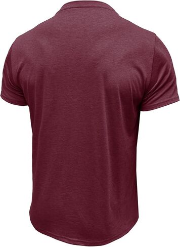 Mens Casual Henley Shirts Short Sleeve Button Down Classic Summer T-Shirt with Pocket in Kuwait