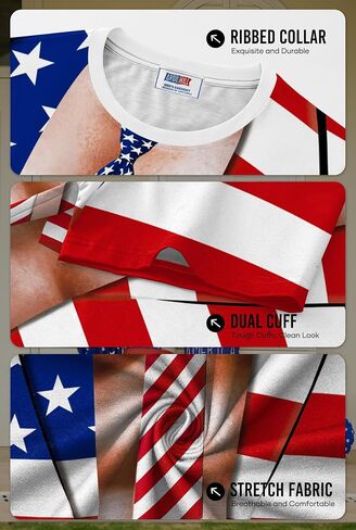 Arvilhill Men's American Flag Shirt 4th of July Short Sleeve T-Shirt Patriotic Tie Dye Tee Shirt (S-3XL) in Kuwait