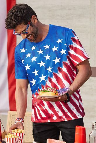 قميص العلم الأمريكي للرجال Arvilhill في الرابع من يوليو ، قميص تي شيرت ، قميص Tee Tee The Hirt (S-3XL) in Saudi Arabia