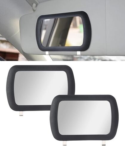2PCS Car Mirror Vanity,Clip on Rear View Sun Visor Makeup Mirror for Auto,Universal Interior Car Accessories,Automotive Makeup Sun-Shading Mirrors for Women Girls,Fit for Most Vehicles (2PCS) in Saudi Arabia