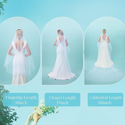 Pearl Bride Wedding Veil Bridal Tulle Veils Hair Accessories Bridal Veils with Matel Comb in Saudi Arabia