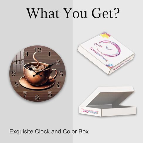 ساعات خشبية للجدران 10 بوصات - كوب من القهوة تعمل بطارية على مدار ساعة الحائط - ساعات الحائط الريفية الصامتة غير الموقوتة لمطبخ غرفة نوم غرفة المعيشة in Kuwait