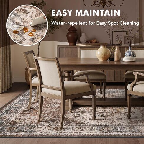 Olive Green 8x10 Area Rugs for Living Room Bedroom Rug Washable Vintage Neutral Farmhouse Rug Carpet Dining Room Rugs Office Retro Oriental Easy Clean Non Slip Large in Saudi Arabia