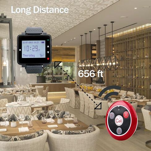 Retekess TD113 Restaurant Server Pagers, Waitress Pager System, 262ft, Adjustable Volume, Touch Screen, 10 4-Key Waterproof Call Buttons for Restaurant, Waiter, Customer in Saudi Arabia