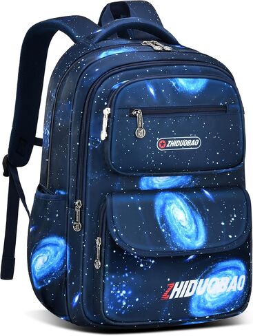 Primary School schoolbag with starry sky pattern For Boys, Large Capacity and Lightweight, Waterproof And Durable, Suitable for children aged 6-12 ， Casual Children's Bag in Saudi Arabia