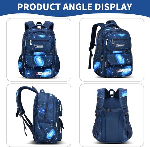 Primary School schoolbag with starry sky pattern For Boys, Large Capacity and Lightweight, Waterproof And Durable, Suitable for children aged 6-12 ， Casual Children's Bag in Saudi Arabia