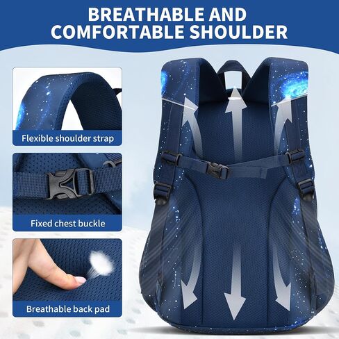 Primary School schoolbag with starry sky pattern For Boys, Large Capacity and Lightweight, Waterproof And Durable, Suitable for children aged 6-12 ， Casual Children's Bag in Saudi Arabia