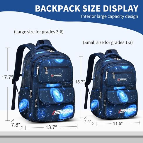 Primary School schoolbag with starry sky pattern For Boys, Large Capacity and Lightweight, Waterproof And Durable, Suitable for children aged 6-12 ， Casual Children's Bag in Saudi Arabia
