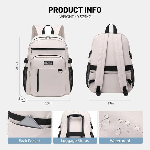 Lohol Lightweight Backpack for Teen Girls, Durable Bookbag with 7 Pockets for School Travel （Purple in Saudi Arabia